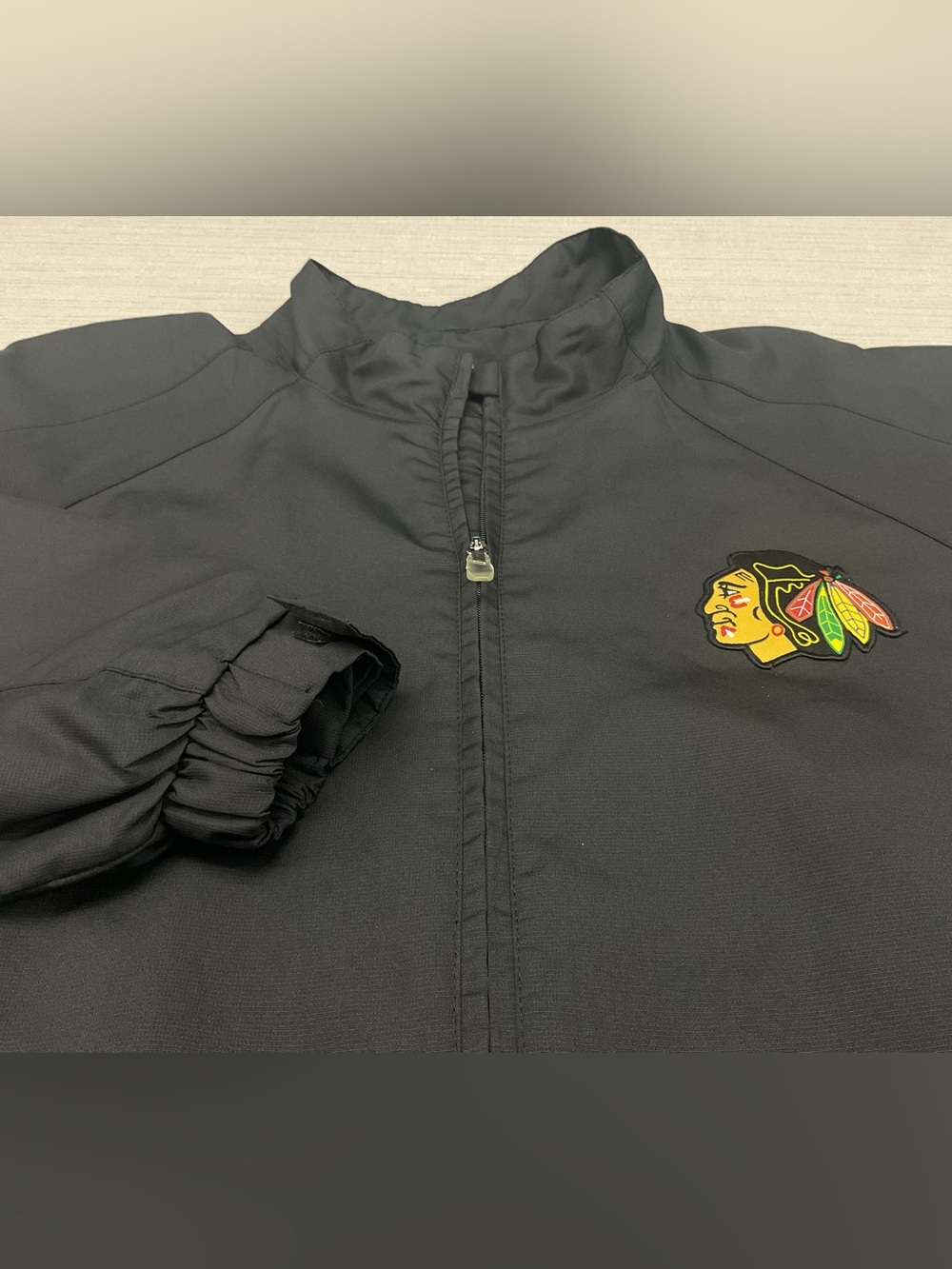 Reebok NHL Chicago Blackhawks Center Ice Men XL Black Full Zip Jacket